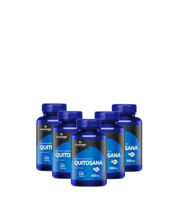 Imagem de Kit 5 Quitosana 600 Mg 120 Capsulas -  Saciedade