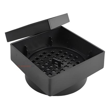 Imagem de Kit 5 Ralo Oculto Invisível Quadrado 10x10cm Plástico Com Tela Para Banheiro - AMZ