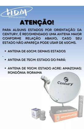 Imagem de Kit 5 Receptores Mídiabox Century Hdtv Sat Regional Novo