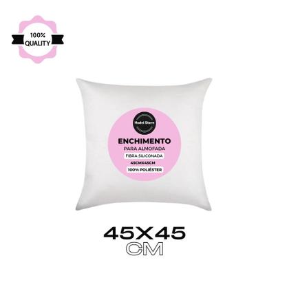 Imagem de Kit 5 Refil Enchimento 45X45 Almofada Fibra Siliconada 300g