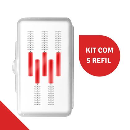 Imagem de Kit 5 Refil Interdental para Aparelho Cilindrica Fina 0,5mm Próteses Implantes Dentalclean