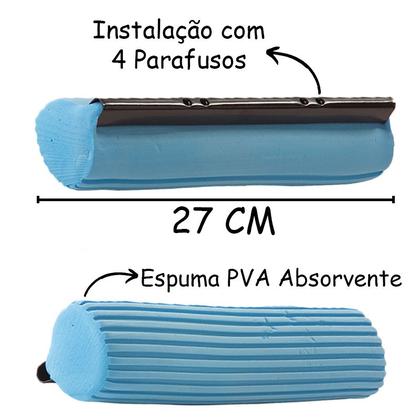 Imagem de Kit 5 Refil Para Rodo Mágico Original 27 cm Espuma Absorvente PVA Limpa e Seca