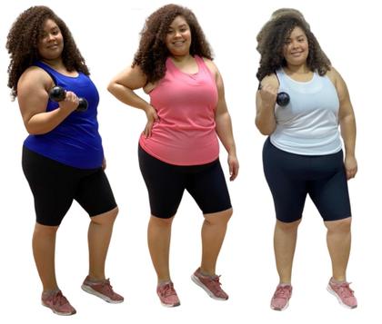 Imagem de Kit 5 Regatas Femininas Plus Size Academia Fitness Atacado