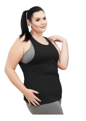 Imagem de Kit 5 Regatas Femininas Plus Size Academia Fitness Atacado