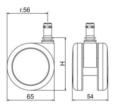 Imagem de Kit 5 Rodizios Roda 65mm Nylon/pu Cadeira Escr. Cavaletti