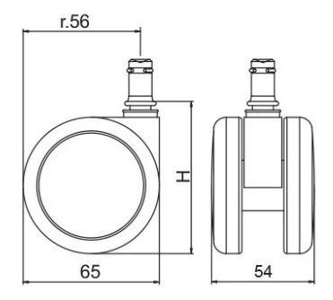 Imagem de Kit 5 Rodizios Roda 65mm Nylon/pu Cadeira Escritorio Antares