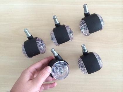 Imagem de Kit 5 Rodizios Rodinha Gel/silicone P/ Cadeiras Melanninos