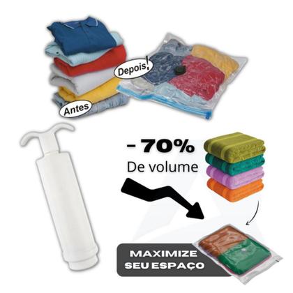 Imagem de Kit 5 Sacos a Vácuo Hermético 60x80cm Edredom Toalhas Roupas