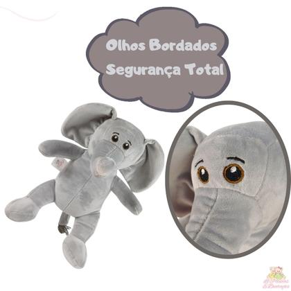 Imagem de Kit 5 Safari De Pelúcia Nacional Presente Nicho Brinquedo Decoração Festa Bebê Deluxe Elefante Girafa Leão Macaco Hipopótamo