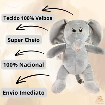 Imagem de Kit 5 Safari De Pelúcia Nacional Presente Nicho Brinquedo Decoração Festa Bebê Deluxe Elefante Girafa Leão Macaco Hipopótamo
