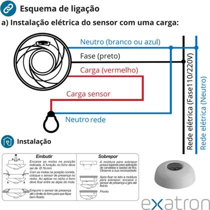 Imagem de Kit 5 Sensor Presença Teto 360 Dip Movimento Iluminação