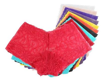 Imagem de Kit 5 Shortinho Renda Calcinha Rendada Sexy Atacado Caleçon