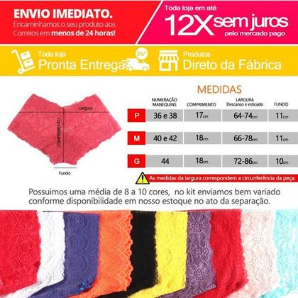 Imagem de Kit 5 Shortinho Renda Calcinha Rendada Sexy Atacado Caleçon