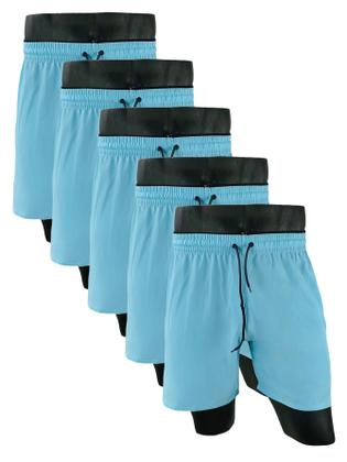 Imagem de KIT 5 Shorts Bermudas masculino tactel com elastano moda praia  futebal sacagem rapido conforto