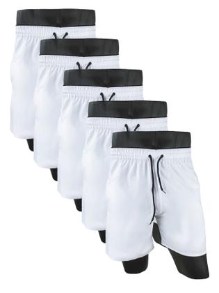 Imagem de KIT 5 Shorts Bermudas masculino tactel com elastano moda praia  futebal sacagem rapido conforto