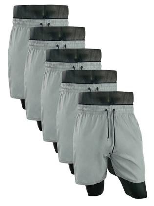 Imagem de KIT 5 Shorts Bermudas masculino tactel com elastano moda praia  futebal sacagem rapido conforto