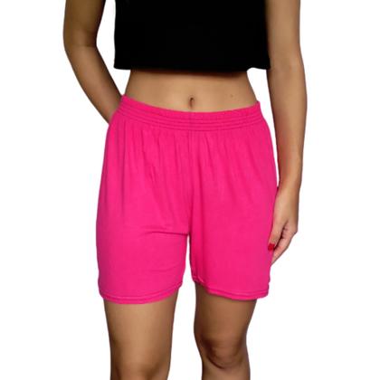 Imagem de Kit 5 Shorts Femininos Meia Coxa Soltinhos Elástico Liso Cores Sortidas Viscolycra Pp Ao Plus Size