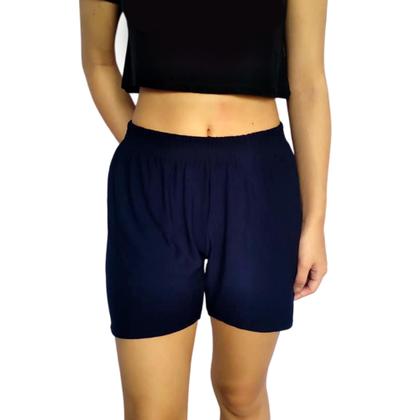 Imagem de Kit 5 Shorts Femininos Meia Coxa Soltinhos Elástico Liso Cores Sortidas Viscolycra Pp Ao Plus Size