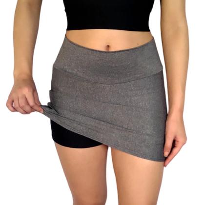 Imagem de Kit 5 Shorts Saias Femininos Justos Cós Lisos Cores Sortidas Suplex Pp ao Plus Size