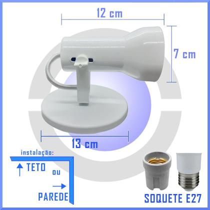 Imagem de Kit 5 Spot Alumínio Sobrepor Teto Parede Casa Salão Quarto Loja PAR20 LED Bulbo E27 Bivolt Soft