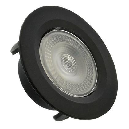 Imagem de Kit 5 Spot Led 5w Redondo Embutir Branco Frio 9x9cm Preto