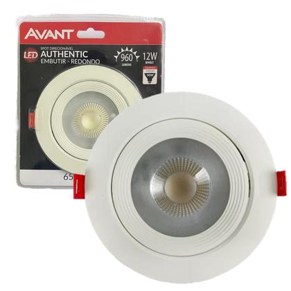 Imagem de Kit 5 Spot Led Redondo Embutir 12W Direcionavel Branco Frio 6500K