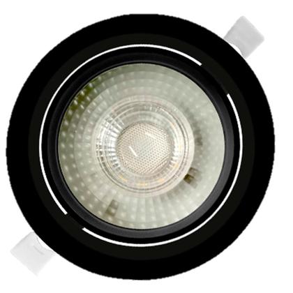 Imagem de Kit 5 Spot Led Redondo Preto Embutir 10w Branco Quente 3000K