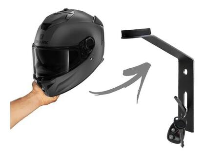 Imagem de Kit 5 Suporte De Parede Capacete Resistente Com Porta Chave