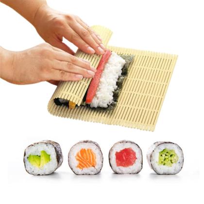 Imagem de Kit 5 Sushi Mat Esteira Para Sushi Sudare Quadrado Bambu Comida Japonesa