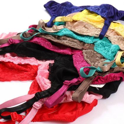 Imagem de Kit 5 Sutiã S/ Bojo Lycra Renda Soutiens Triangular Dia a Dia Conforto 