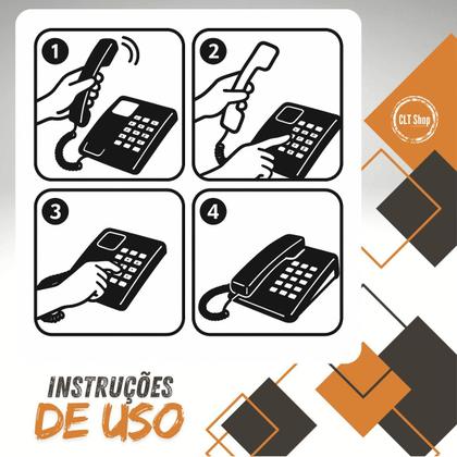 Imagem de Kit 5 Telefones Fixos com Fio Intelbras TC 50 Instalação Mesa ou Parede Escritório Hotéis Motel