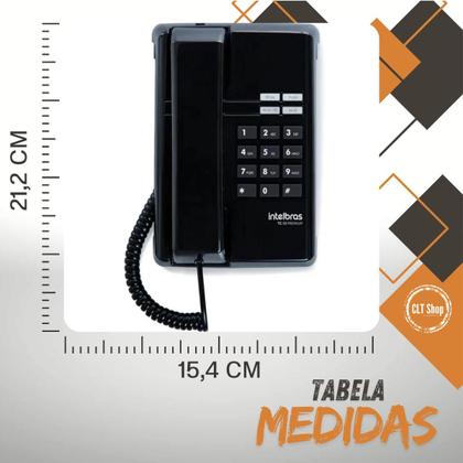 Imagem de Kit 5 Telefones Fixos com Fio Intelbras TC 50 Instalação Mesa ou Parede Escritório Hotéis Motel
