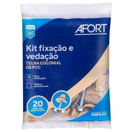 Imagem de Kit 5 Telhas Plan PVC 1,98 x 0,88 x 1,6 mm 06 Ondas com 4 Kit Fixação e Vedação Afort