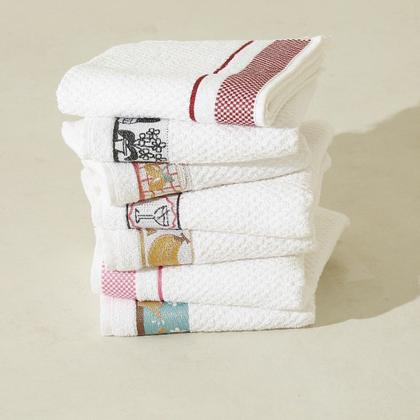 Imagem de Kit 5 Toalha Pano de Copa Prato Jacquard Atoalhado Felpudo 45x70 cm 100 Algodão