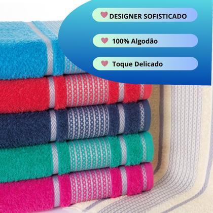 Imagem de Kit 5 Toalhas Banhão Macia Atenas Premium - 70cm x 140cm 100% Algodão