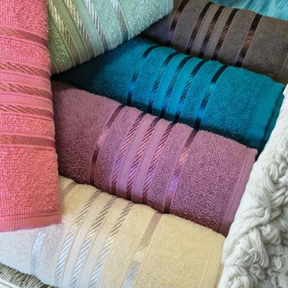 Imagem de Kit 5 Toalhas Banho Macia Oslo Felpuda 300 g/m2 Cores Sortidas