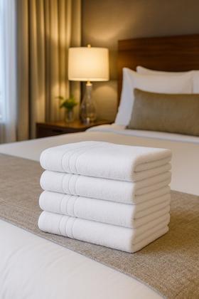 Imagem de Kit 5 Toalhas de Banho Brancas Hotel 100 Algodão 400g Felpuda Macia