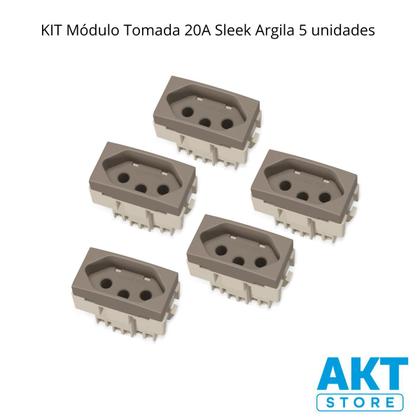 Imagem de KIT 5 Tomada 20A 2p+t cor Argila Sleek MarGirius