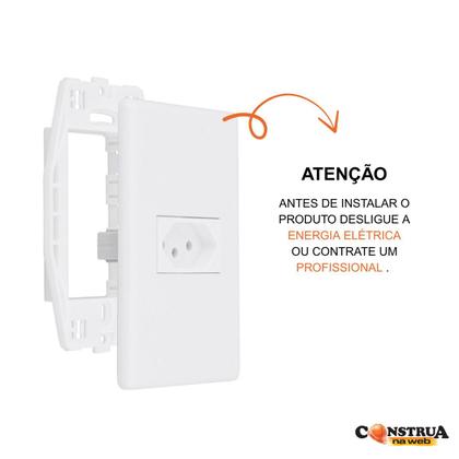 Imagem de Kit 5 Tomada 2p+t 10a Apoio Lissê Conjunto Espelho 4x2 250v Branco