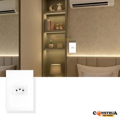 Imagem de Kit 5 Tomada 2p+t 10a Apoio Lissê Conjunto Espelho 4x2 250v Branco