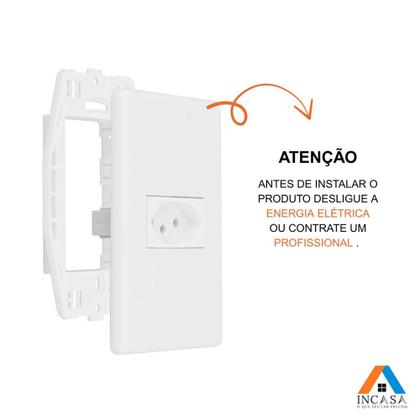 Imagem de Kit 5 Tomada 2p+t 10a Apoio Lissê Conjunto Espelho 4x2 250v Branco