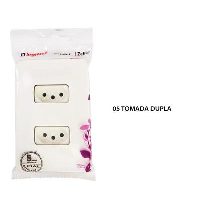 Imagem de Kit 5 tomada dupla 2p+t  10a pial zeffia legrand  - cod 680111