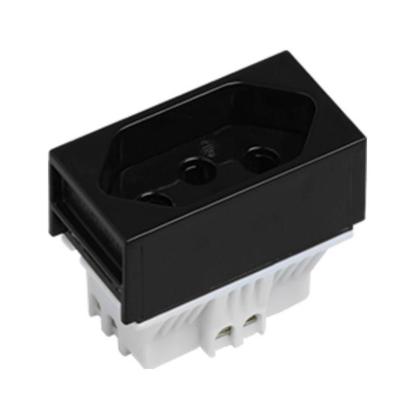 Imagem de Kit 5 Tomada Elétrica Preta 2P+T 20A 250V Placa 4X2 Ilumi