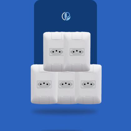 Imagem de Kit 5 Tomada Simples 20A 250V Aria Branco Tramontina