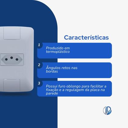 Imagem de Kit 5 Tomada Simples 20A 250V Aria Branco Tramontina