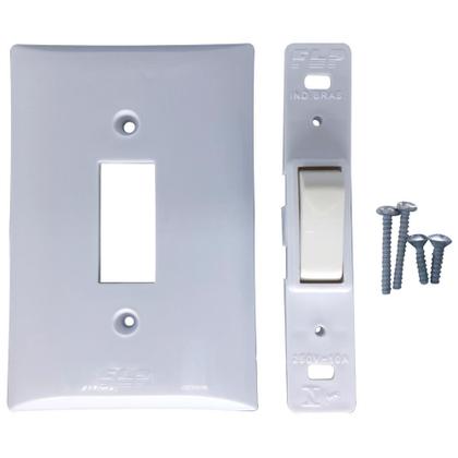 Imagem de Kit 5 Tomadas Simples 2p+t 10A + 5 Interruptores Simples 1 Tecla Com Espelho Branco Bivolt 127V e 250V 