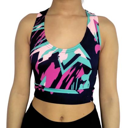 Imagem de Kit 5 Tops Femininos Regata Justos Barra Estampas Sortidas Suplex PP ao Plus Size