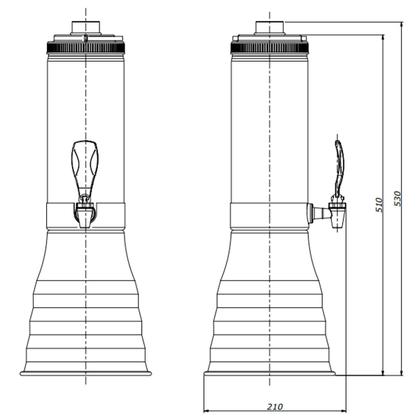 Imagem de Kit 5 Torres De Chop Alum Portatil 2l Base Giratória Várias Cores