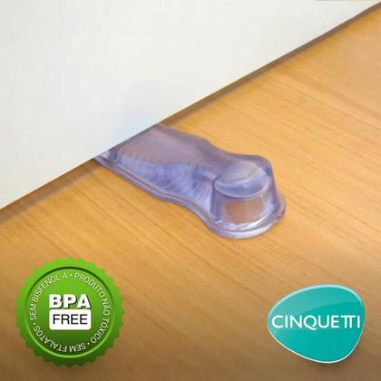 Imagem de Kit 5 Trava Portas Cunhas Aparadores Calços Transparentes Antiderrapantes PVC Chão