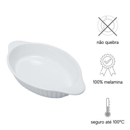 Imagem de Kit 5 Travessa Oval Grande Melamina Premium 34X20cm Servir Evento Gourmet Restaurante